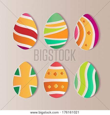 Easter eggs paper. A realistic vector image that simulates paper.