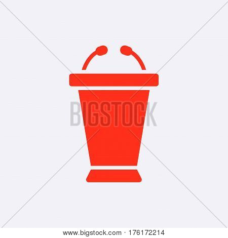 lectern with microphone icon stock vector illustration flat design