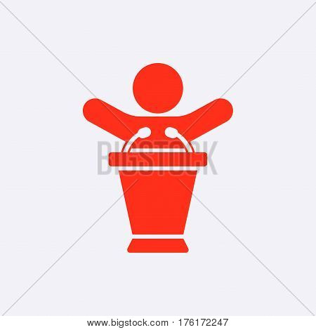 lectern with microphone icon stock vector illustration flat design