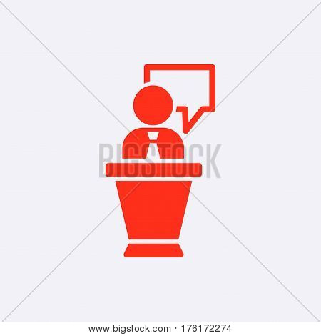 lectern with microphone icon stock vector illustration flat design