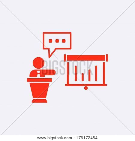 lectern with microphone icon stock vector illustration flat design