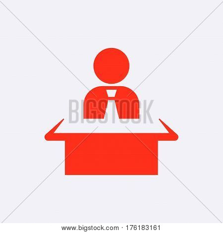 man sitting at the table icon stock vector illustration flat design