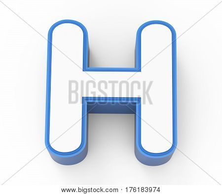 Blue Framed White Letter H