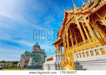 Ananta Samakhom Throne Hall With Barom Mangalanusarani Pavilion At The Royal Dusit Palace In Bangkok