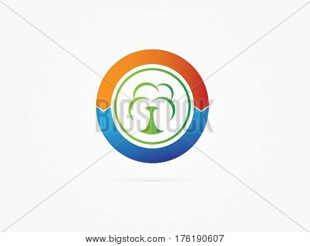 Vector Illustration Green tree circle icon design