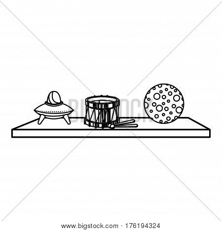 Toys on ledge icon vector illustration design