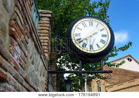 Clock In Signagi Or Sighnaghi City. Georgia