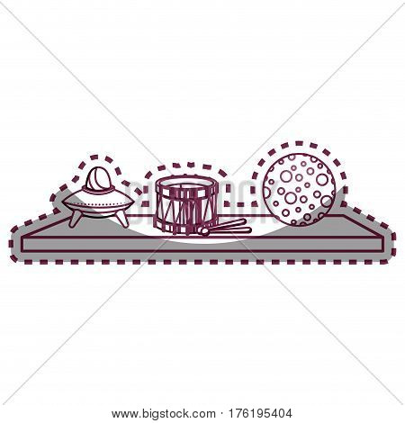 Toys on ledge icon vector illustration design