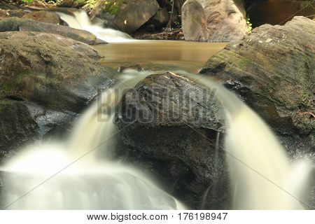 waterfall beauty in nature in Thailand at Prachinburi