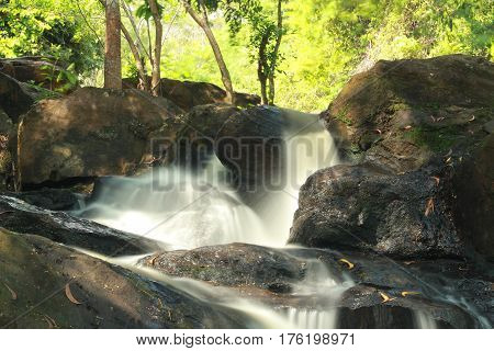 waterfall beauty in nature in Thailand at Prachin Buri