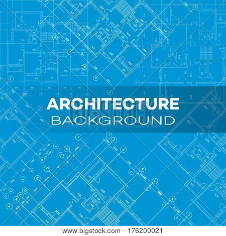 Square background with a blueprint. Vector illustration.