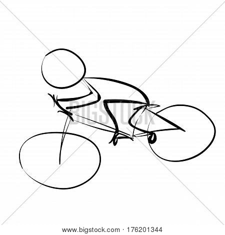 Cyclist in traffic icon vector black and white
