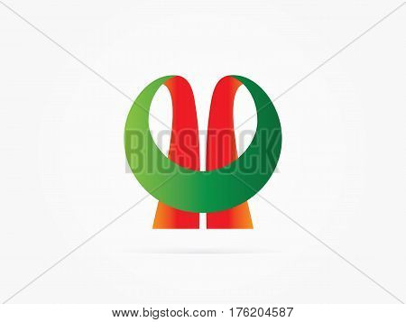 Vector Illustration PP dynamic way logo red green