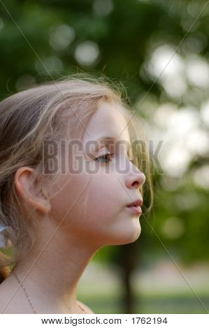 Half Face Portrait Of Young Girl