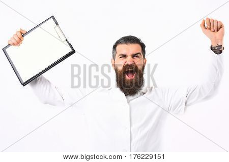 Bearded Brutal Caucasian Doctor Or Postgraduate Student