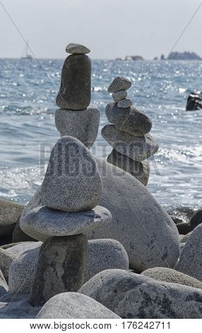 View of stones monuments in incredible balance