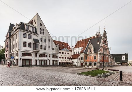 Architecture Of Old Riga Early In The Morning