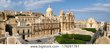 Panorama Of The Town Of Noto On Italy