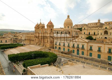 The Town Of Noto On Italy