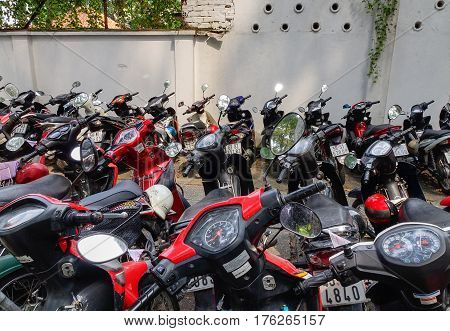 Motorbikes Parking On Street