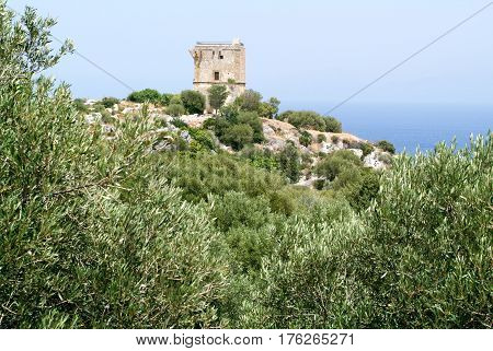 Tower at Scopello on the island of Sicily, Italy