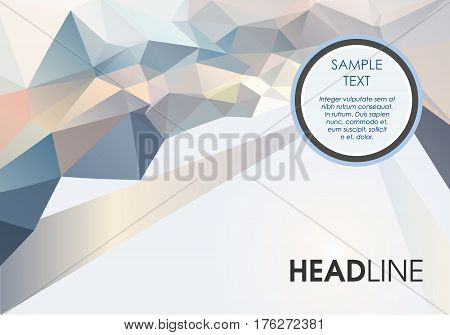 Abstract colorful polygon background with sample text in circle