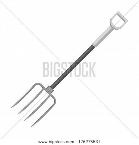 Metal garden forks with plastic handle for working with hay.Farm and gardening single icon in monochrome style vector symbol stock web illustration.