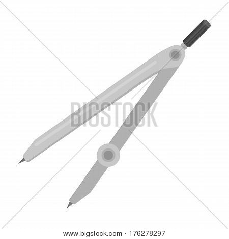Compasses for drawing .School compass for drawing circles .School And Education single icon in monochrome style vector symbol stock web illustration.