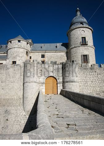 View of medieval castle Simancas, Castilla y Leon, Spain