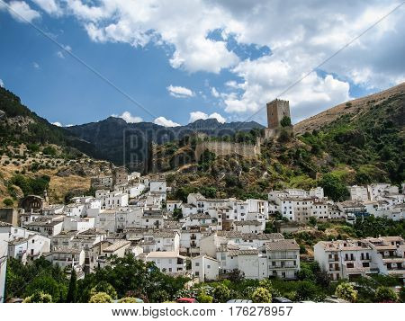 Landscape with medieval town Sierra de Casorla, Spain