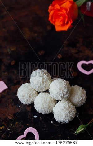 Beautiful White Sweets - Concept Of Romantic Dessert.