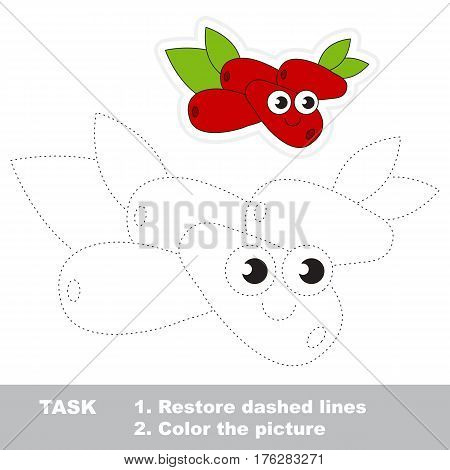 Page to be traced. Easy educational kid game. Simple game level. Gaming and education. Tracing worksheet for Kizil.