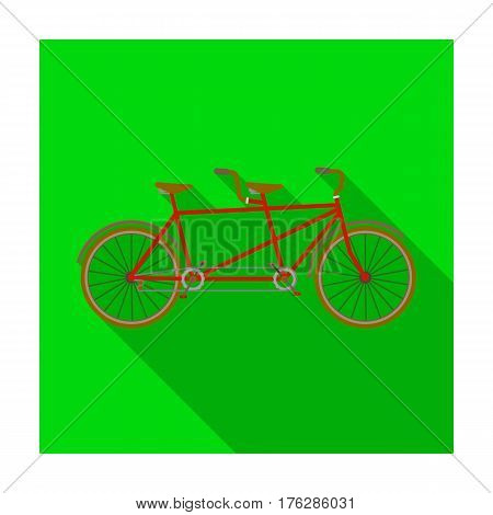 Tandem bike.Pleasure bicycle for two. Double bicycle. The ecological mode of transport.Different Bicycle single icon in flat style vector symbol stock web illustration.