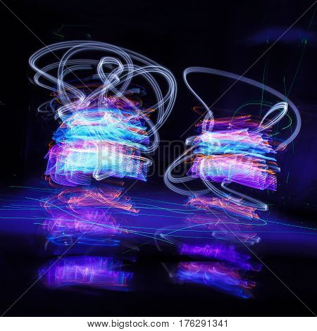 Abstract freezelight curves . light painting .