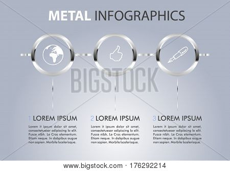 Metal infographic with sample text on grey background