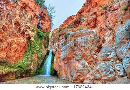 Waterfall at Ait Ibrirn in Dades Gorge valley - Morocco