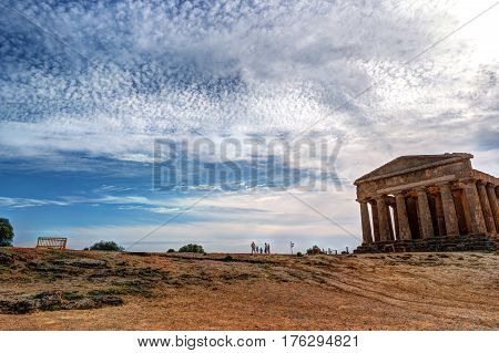 The famous Temple of Concordia in the Valley of Temples near Agrigento, Sicily