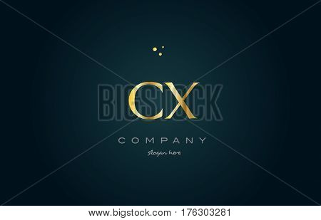 Cx C X  Gold Golden Luxury Alphabet Letter Logo Icon Template