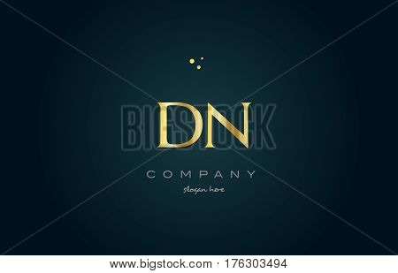 Dn D N  Gold Golden Luxury Alphabet Letter Logo Icon Template