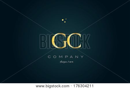 Gc G C  Gold Golden Luxury Alphabet Letter Logo Icon Template