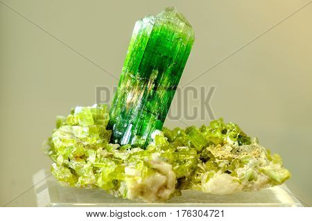 tourmaline green mineral collection ore precious rock