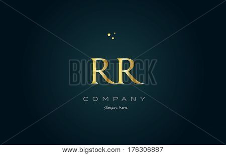 Rr R  Gold Golden Luxury Alphabet Letter Logo Icon Template