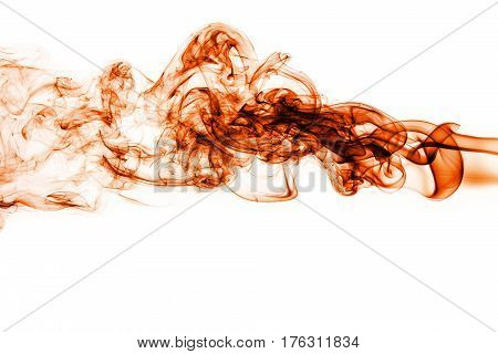 movement of orange smoke. Beautiful background. Abstract smoke