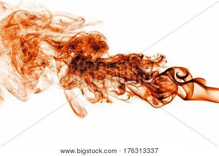 movement of orange smoke. Beautiful background. Abstract smoke