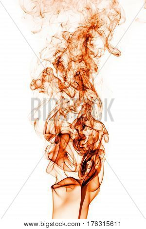 movement of orange smoke. Beautiful background. Abstract smoke
