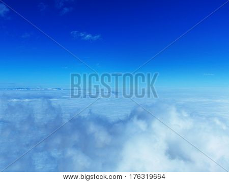 a View from the above the cloud and blue sky