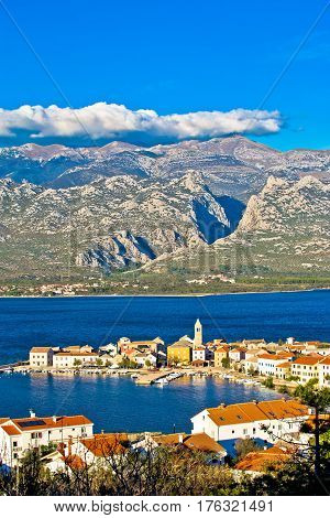 View Of Town Of Vinjerac With Velebit
