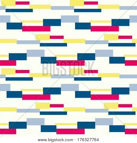 Geometric vector block stripe pattern. Pop art seamless background. Dynamic pattern with squares and stripes.