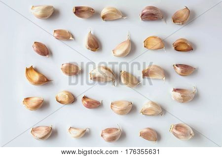 clove garlic isolated on white background texture