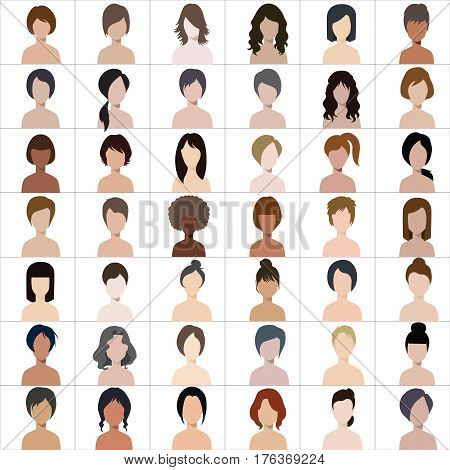 People women illustration avatar Vector character style